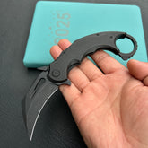 KB Knives KB271C Wrath Frame Lock Karambit Ti Handle w/ Diagonal Milling 2.52'' Blackwash M390